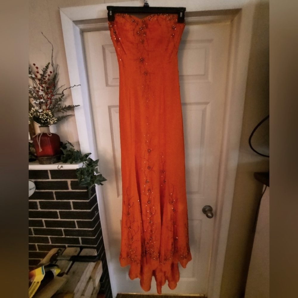 Burnt Orange Prom Dress